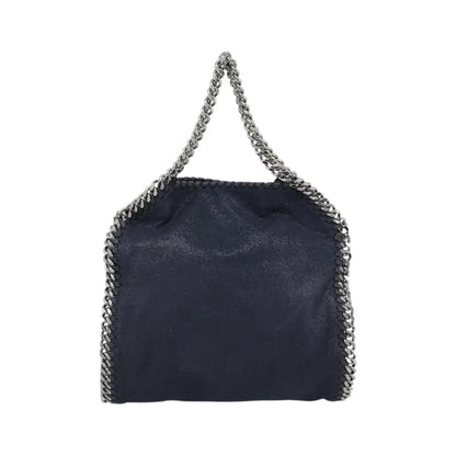 Stella McCartney Falabella Fold Over Faux Leather, Navy, Polyester, Shoulder Bag