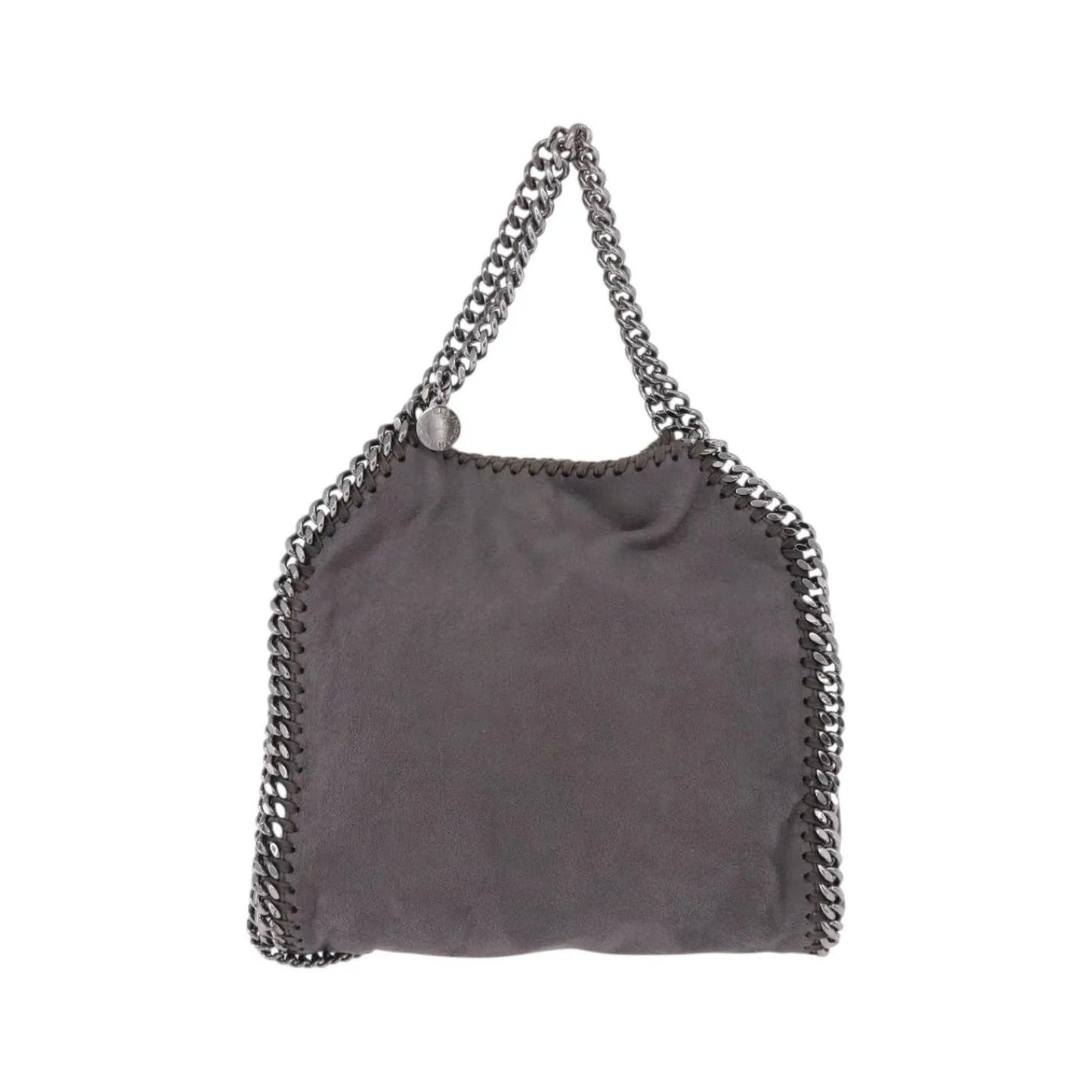 Stella McCartney Falabella Fold Over Faux Leather, Gray, Polyester, Shoulder Bag