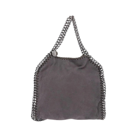Stella McCartney Falabella Fold Over Faux Leather, Gray, Polyester, Shoulder Bag