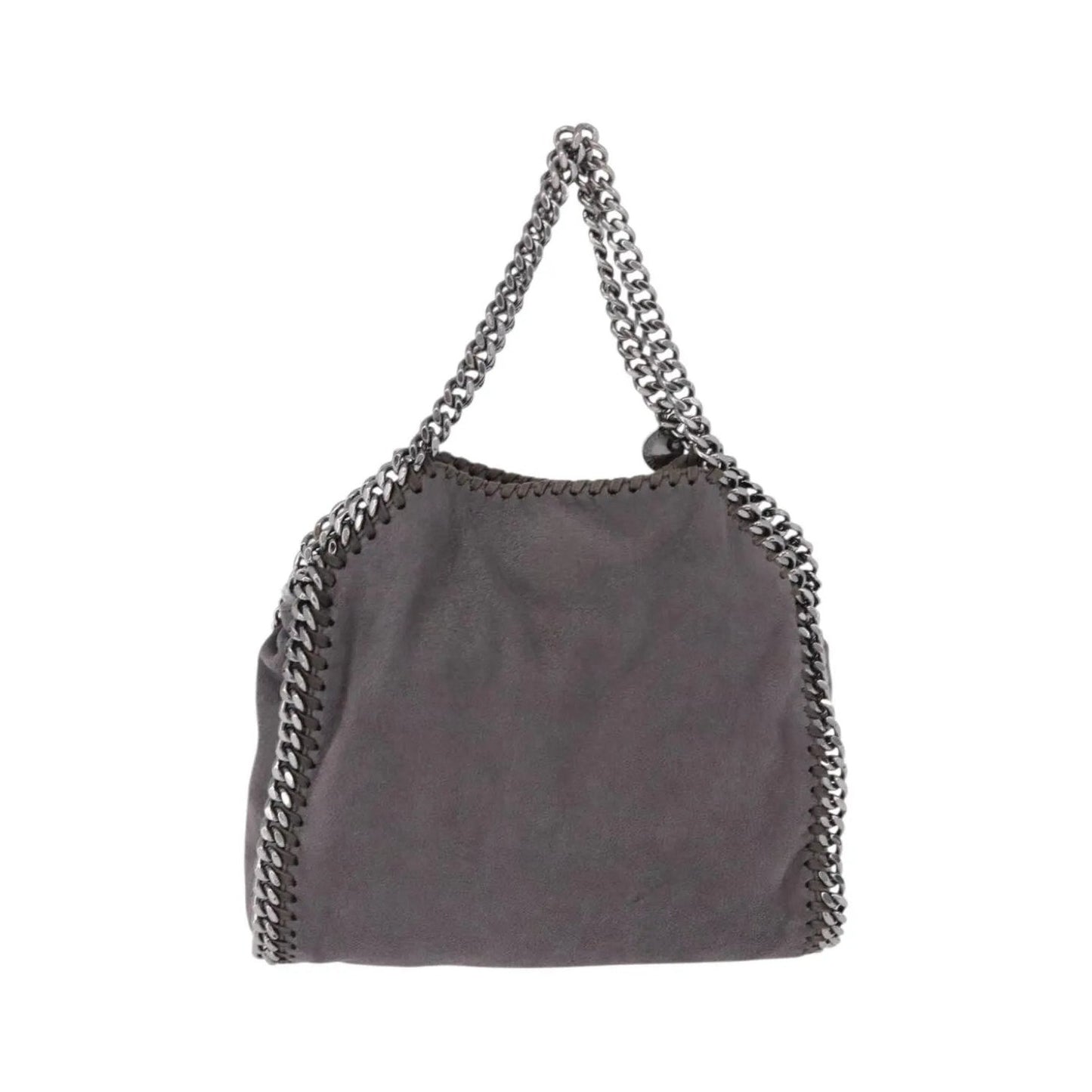 Stella McCartney Falabella Fold Over Faux Leather, Gray, Polyester, Shoulder Bag