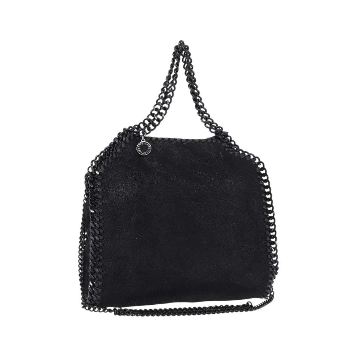 Stella McCartney Falabella Fold Over Shaggy Deer, Black, Polyester, Shoulder Bag