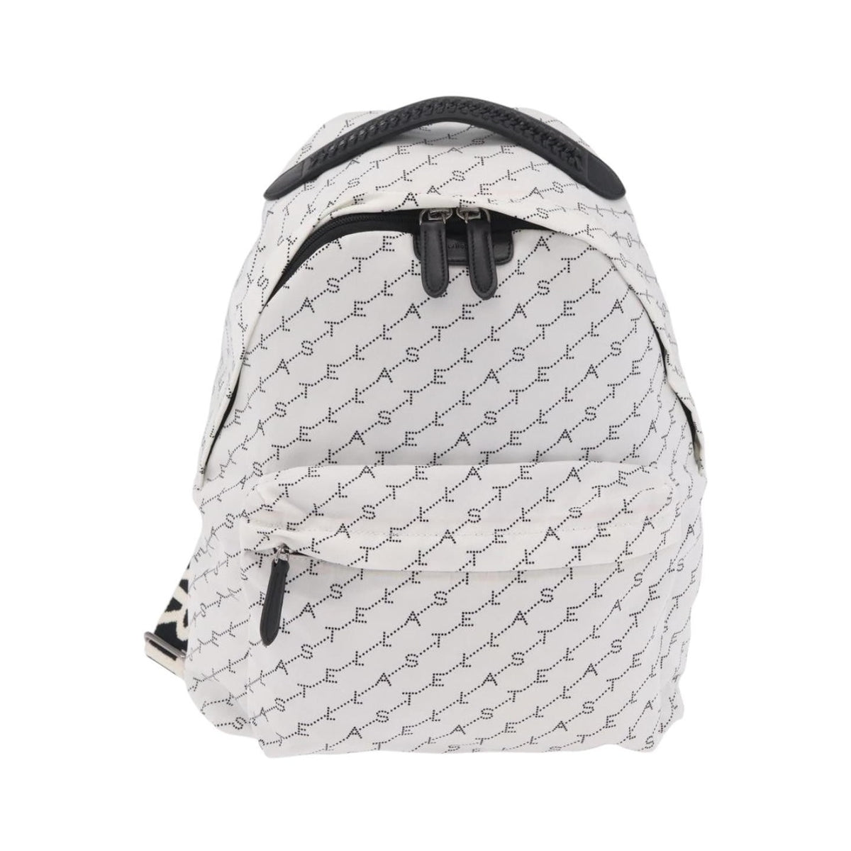 Stella McCartney Falabella Go Monogram Monogram Canvas, White, Nylon, Backpack