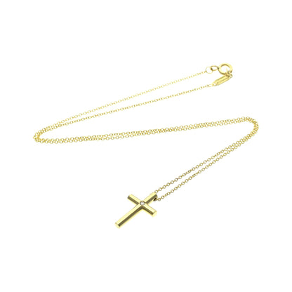 Tiffany & Co. Cross Pendant 18K Yellow Gold with Diamond, Gold, Yellow Gold, Necklace