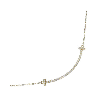 Tiffany & Co. T Smile Pendant 18K Yellow Gold with Diamonds, Gold, Yellow Gold, Necklace