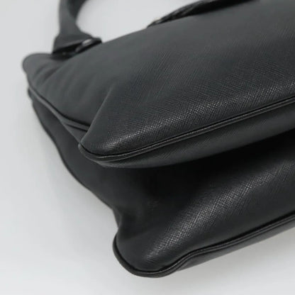 Salvatore Ferragamo Gancini Leather, Black, Leather, Handbag