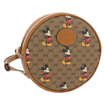 Gucci Disney Mickey Mouse Round Backpack (Outlet) Printed Mini GG Coated Canvas, Beige, Canvas, Backpack