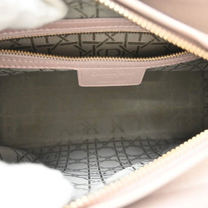 Christian Dior Lady Dior Cannage Quilt Lambskin, Pink, Leather, Handbag