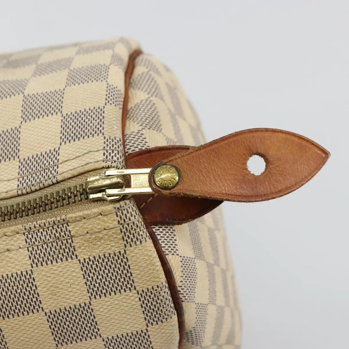 Louis Vuitton Speedy Damier, White, Canvas, Handbag
