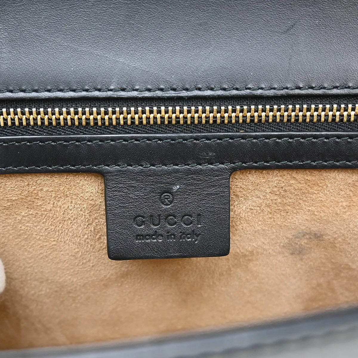 Gucci Sylvie Chain Leather, Black, Leather, Shoulder Bag