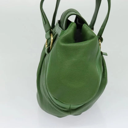 Bvlgari Chandra Hobo Leather, Green, Leather, Handbag
