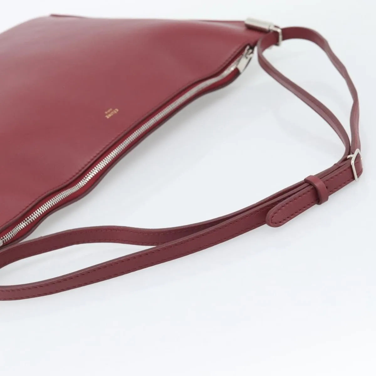 Celine Fortune Cookie Convertible Leather, Burgundy, Leather, Shoulder Bag