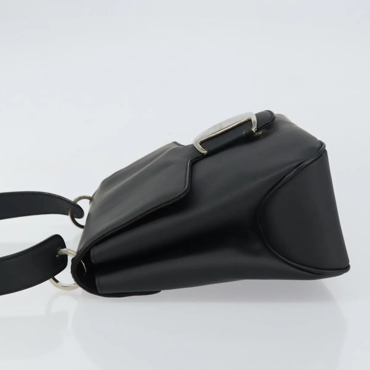 Salvatore Ferragamo Vala Leather, Black, Patent Leather, Shoulder Bag