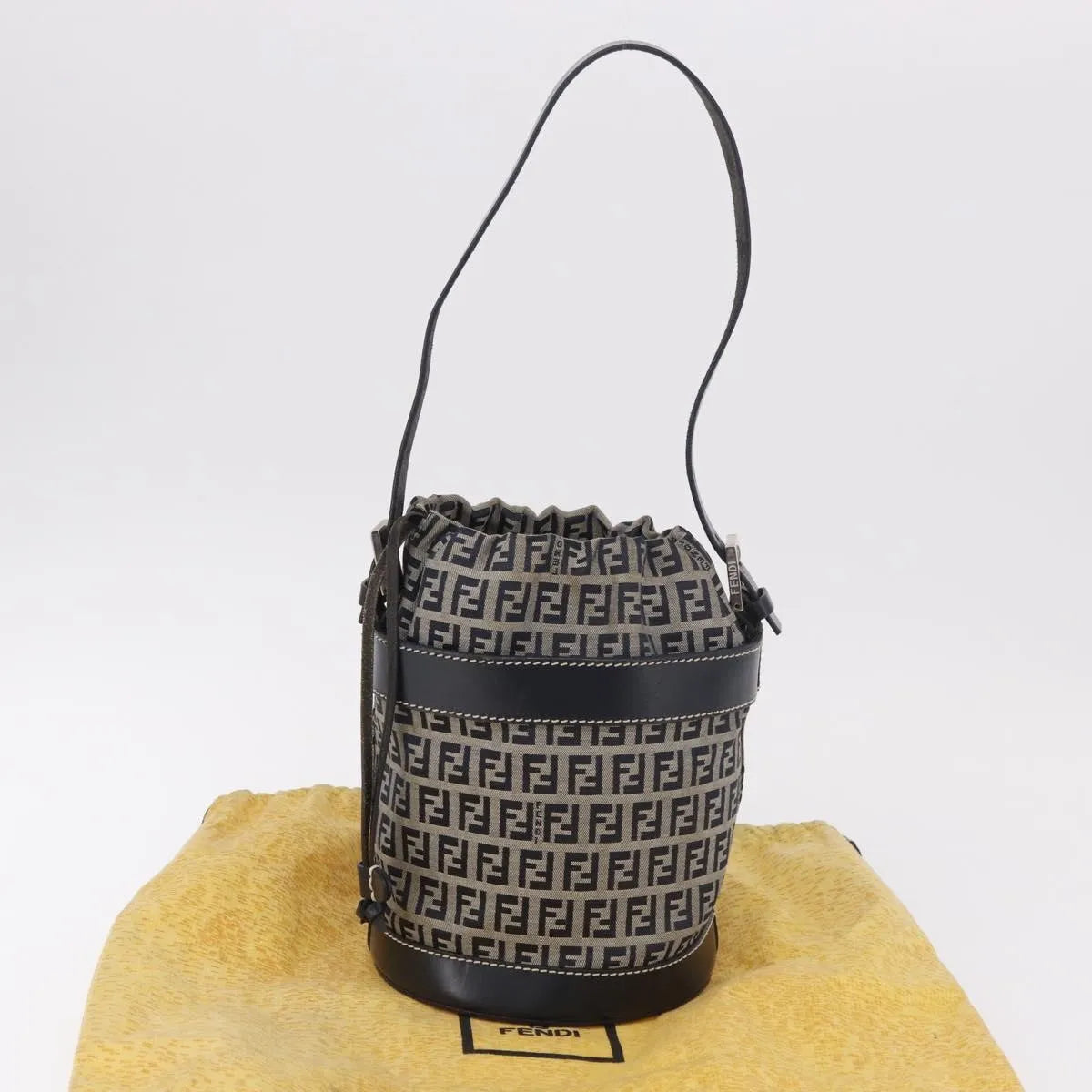 Fendi Zucchino Canvas, Navy, Canvas, Handbag