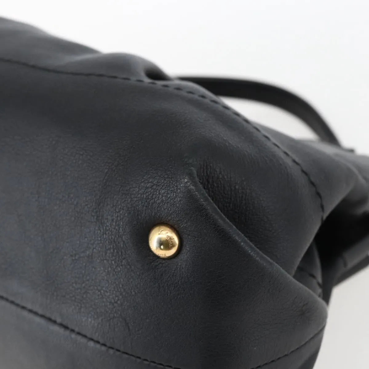 Salvatore Ferragamo W Chain Tote Leather, Black, Leather, Handbag