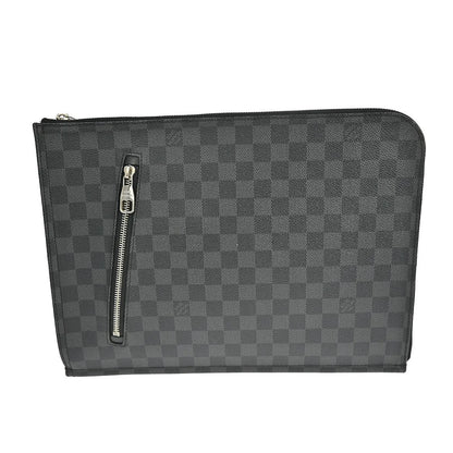 Louis Vuitton Poche Documents Damier Graphite, Gray, Canvas, Clutch