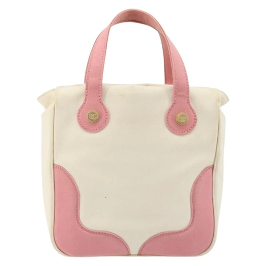 Chanel Vintage CC Tote Canvas, Beige, Canvas, Tote Bag