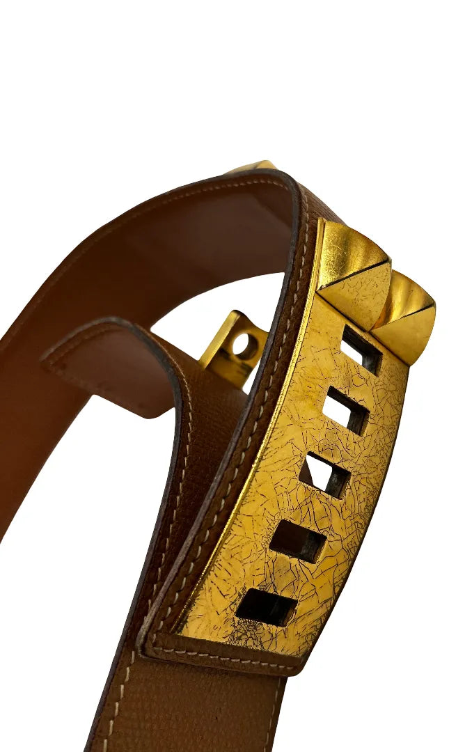 Hermes Collier de Chien Belt Leather, Brown, Leather, Belt
