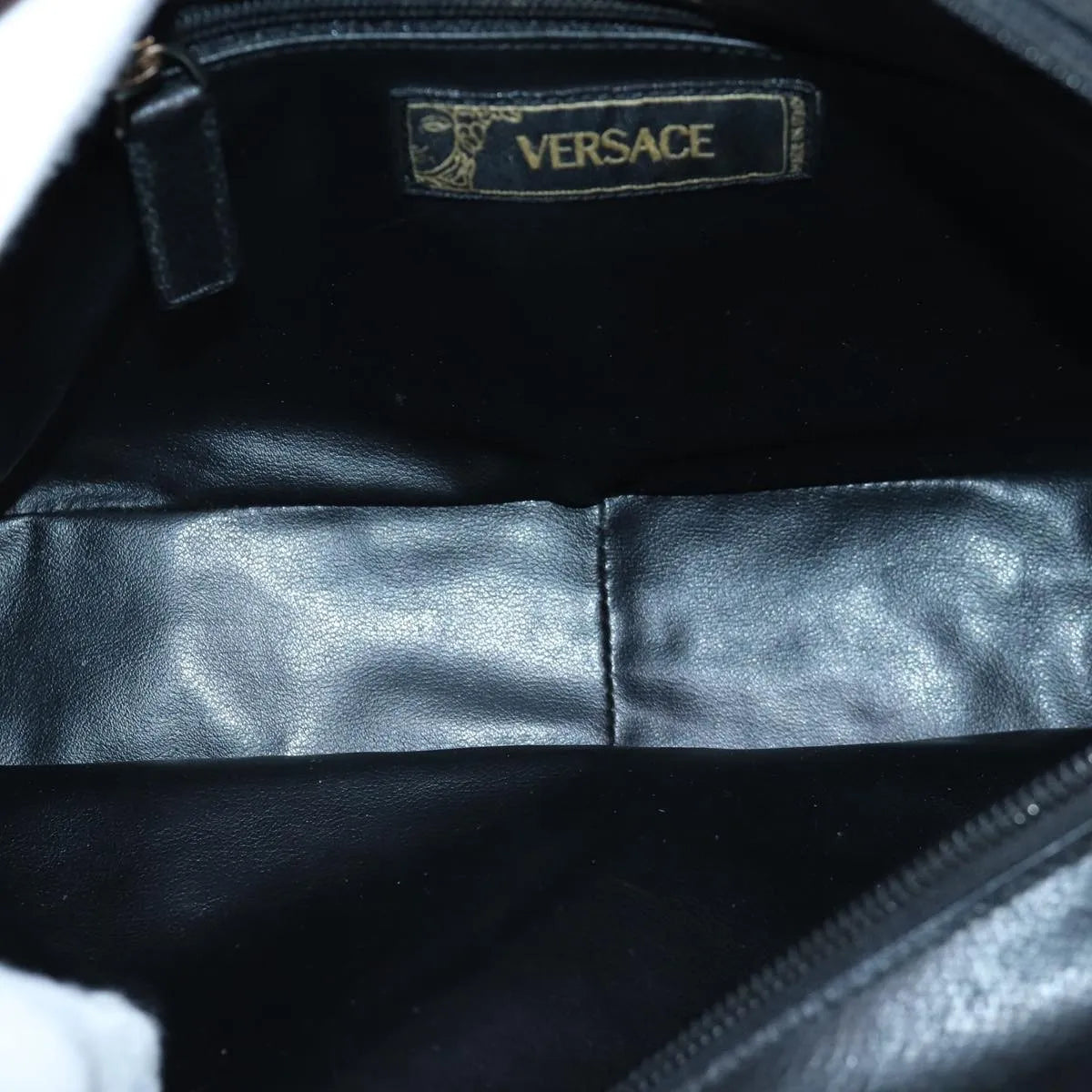 Versace Vintage Clutch Leather, Black, Leather, Clutch