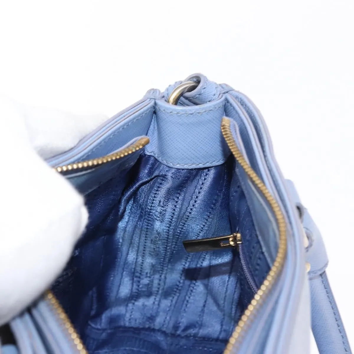 Salvatore Ferragamo Beky Tote Saffiano Leather, Blue, Leather, Handbag