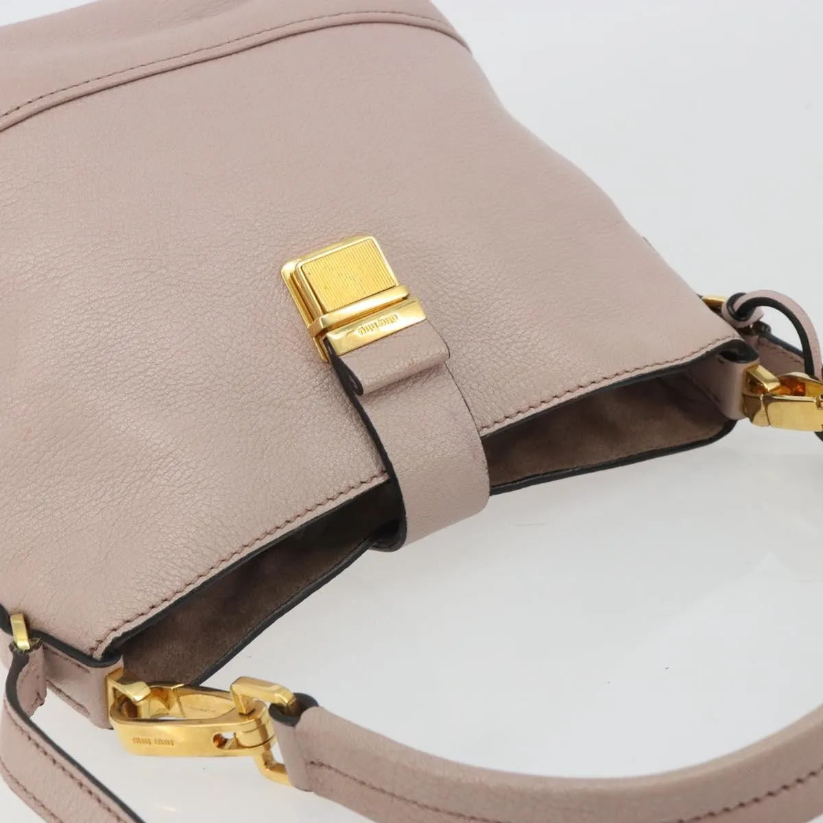 Miu Miu Madras Convertible Hobo Leather, Pink, Leather, Shoulder Bag