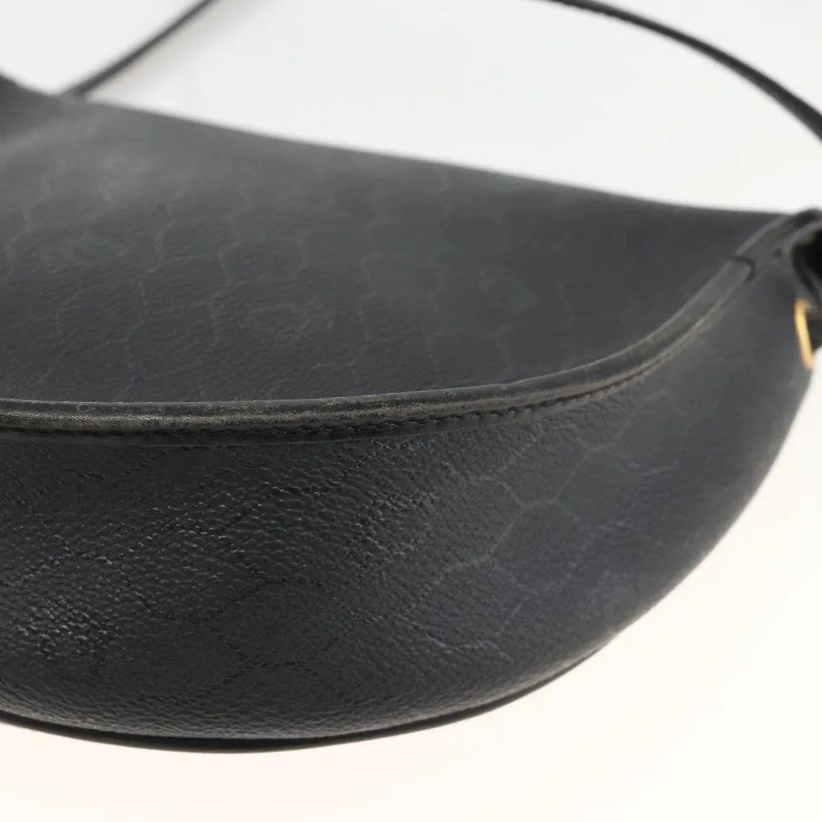 Christian Dior Vintage Honeycomb Flap Coated Canvas, Black, Canvas, Shoulder Bag