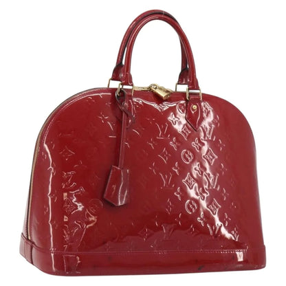 Louis Vuitton Alma Monogram Vernis, Red, Patent Leather, Handbag