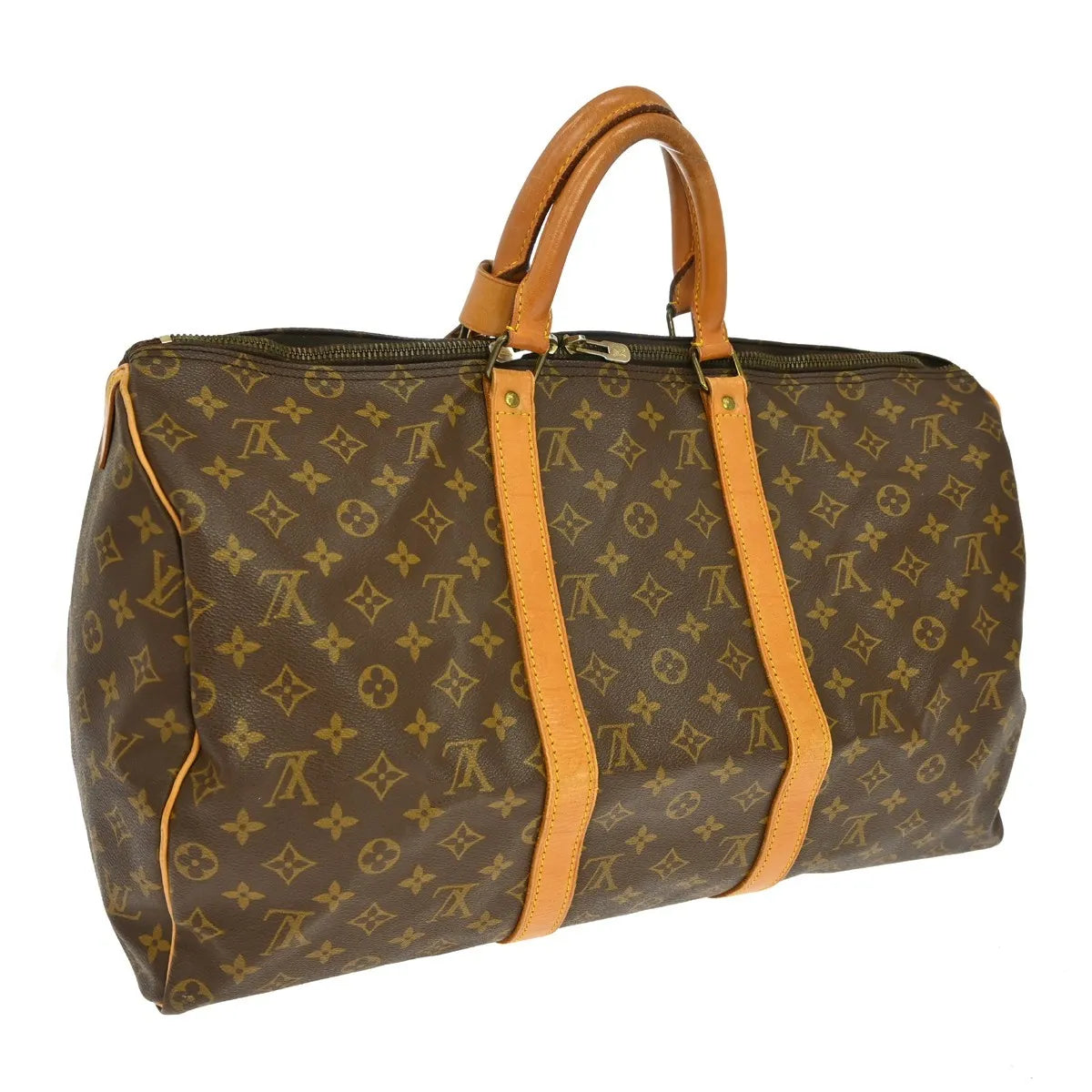 Louis Vuitton Keepall Monogram, Brown, Canvas, Travel Bag