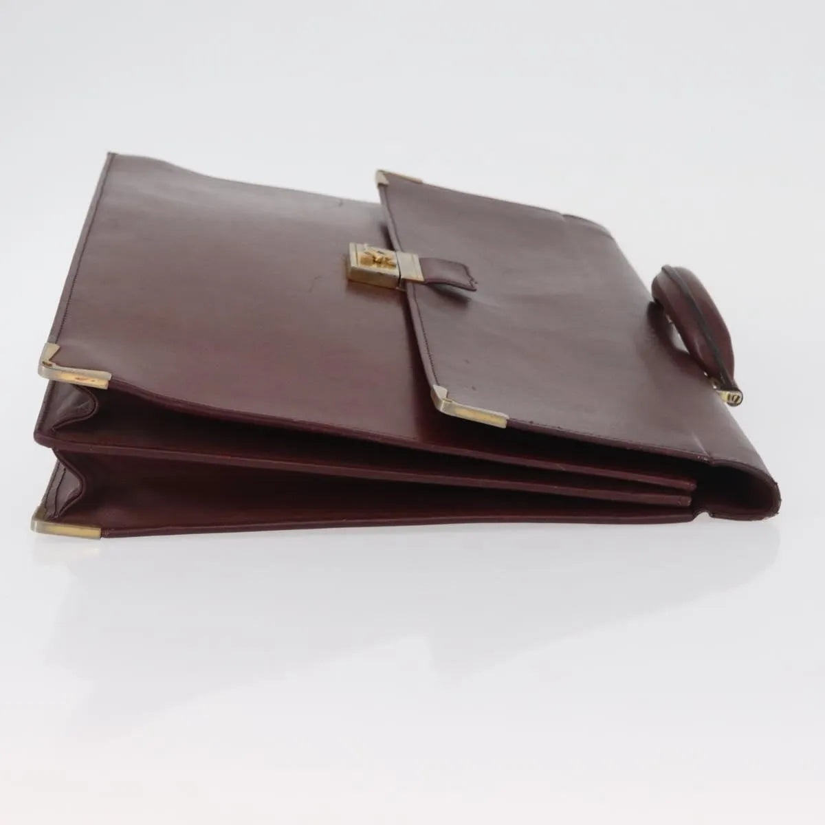 cartier Vintage must de Cartier Leather, Burgundy, Leather, Briefcase