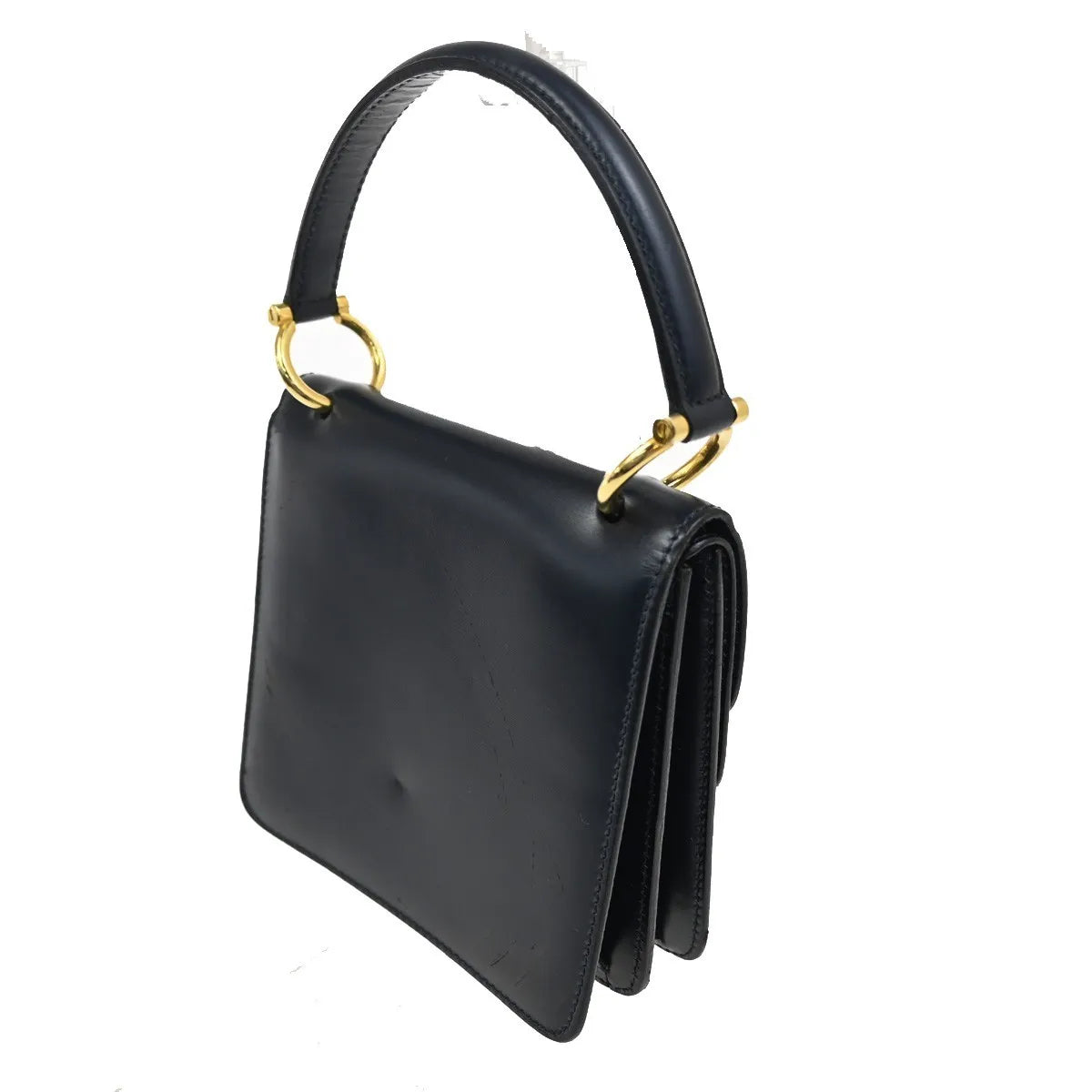 Celine Gancini Leather, Navy, Leather, Handbag