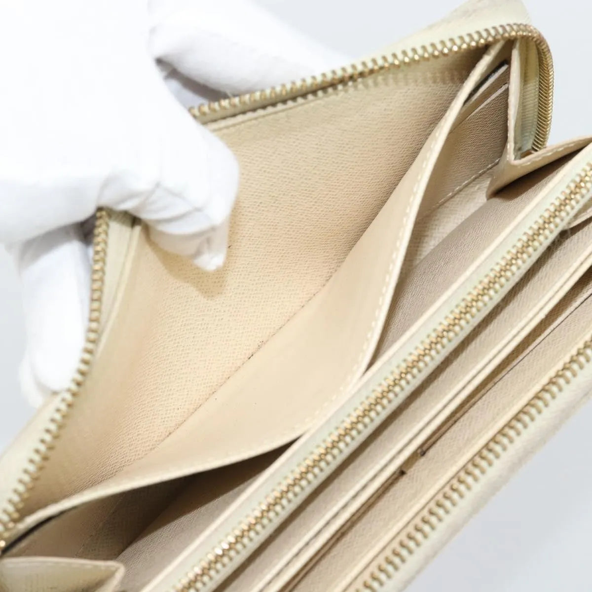 Louis Vuitton Zippy Organizer Damier Ebene, Beige, Canvas, Wallet