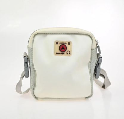 Chanel Travel Line Nylon, White, Nylon, Shoulder Bag