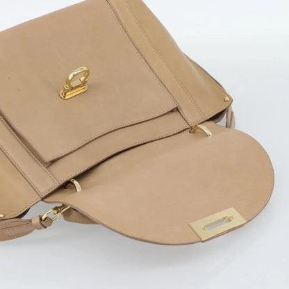 Salvatore Ferragamo Sofia Rainbow Saddle Leather, Beige, Leather, Handbag