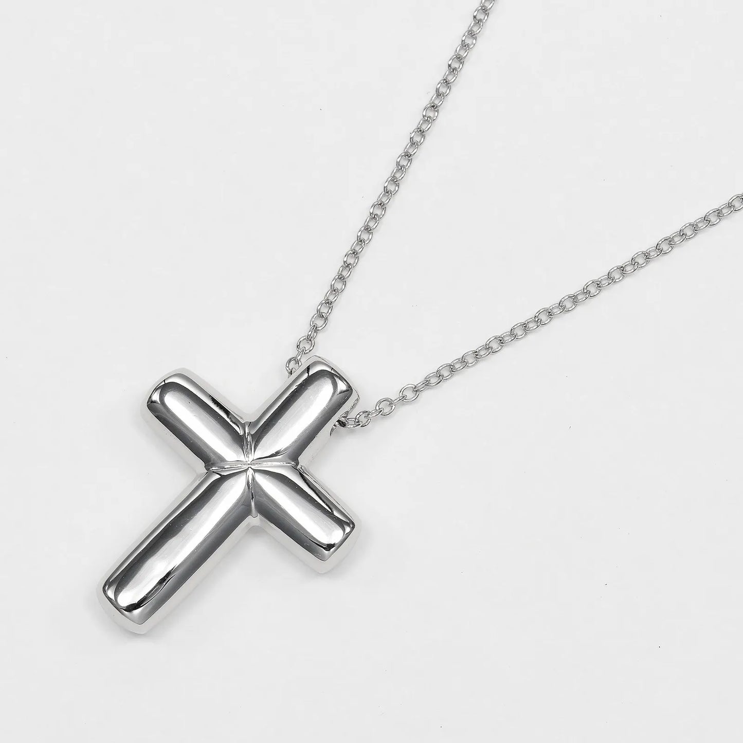 Tiffany & Co. Cross Pendant Platinum and Diamonds, Silver, Platinum, Necklace