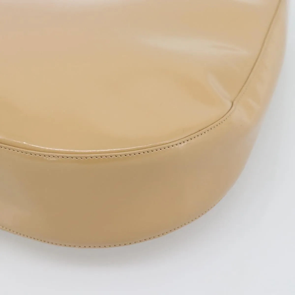 Salvatore Ferragamo Gancini Patent Leather, Beige, Patent Leather, Shoulder Bag
