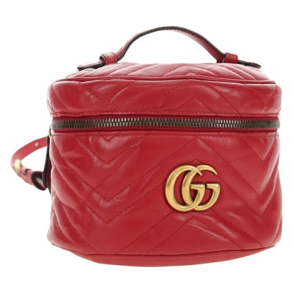 Gucci GG Marmont Vanity Matelasse Leather, Red, Leather, Backpack