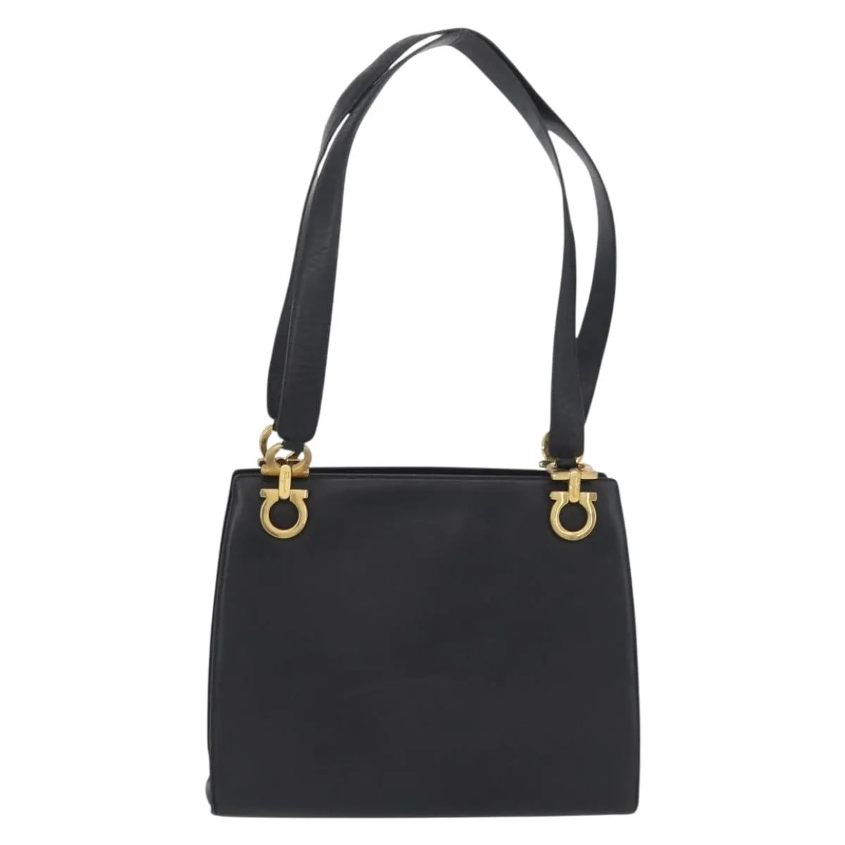 Salvatore Ferragamo Gancini Tote Leather, Black, Leather, Tote Bag
