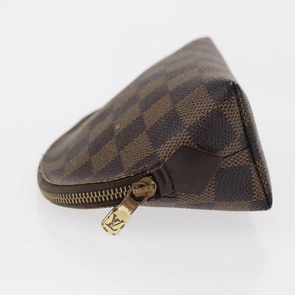 Louis Vuitton Cosmetic Damier, Brown, Canvas, Clutch