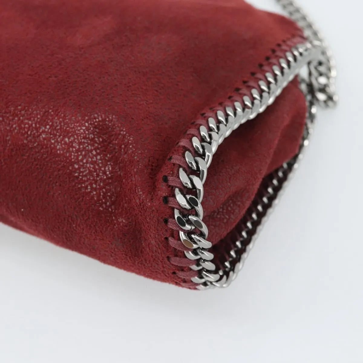 Stella McCartney Falabella Fold Over Clutch Faux Leather, Burgundy, Polyester, Crossbody Bag