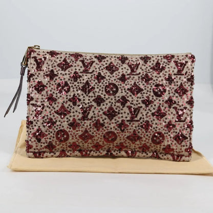 Louis Vuitton Pochette Felt and Sequin, Burgundy, Canvas, Clutch