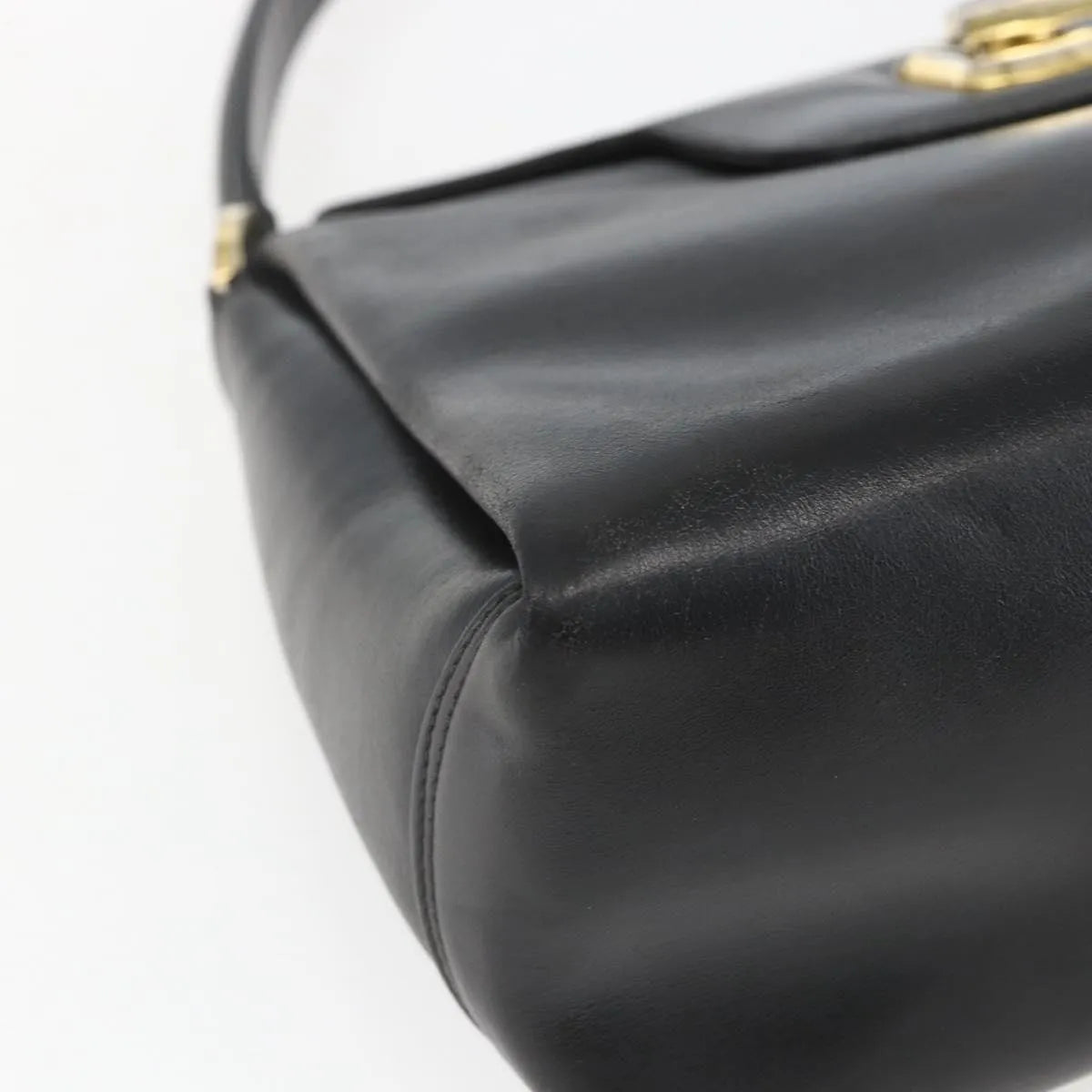 Gucci Vintage Leather, Black, Leather, Handbag