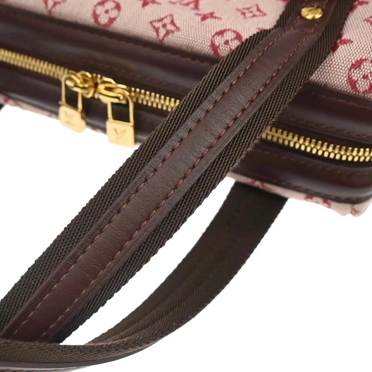 Louis Vuitton Joséphine Mini Lin, Burgundy, Canvas, Handbag
