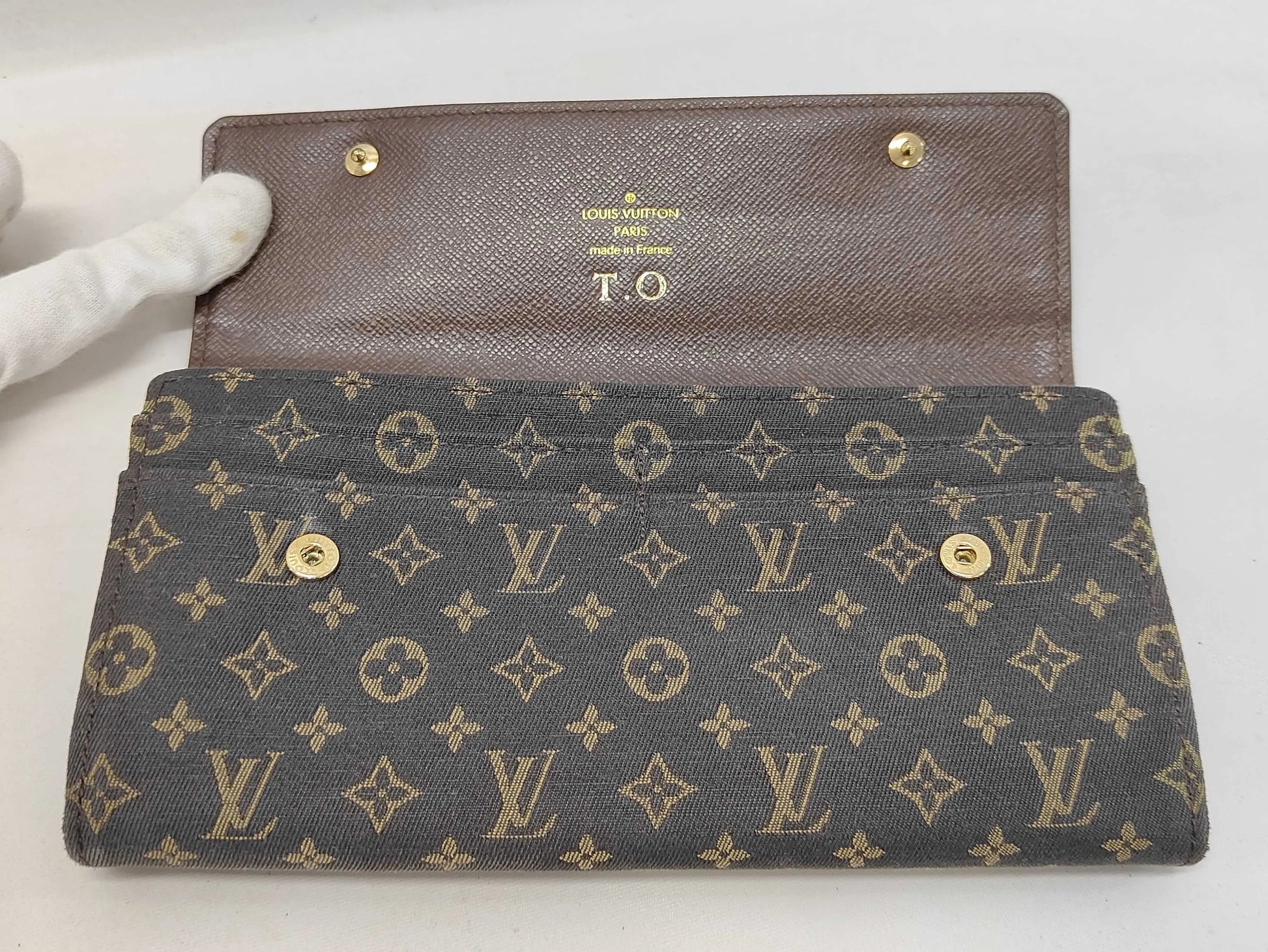 Louis Vuitton Vintage Sarah Monogram Idylle, Brown, Linen, Wallet