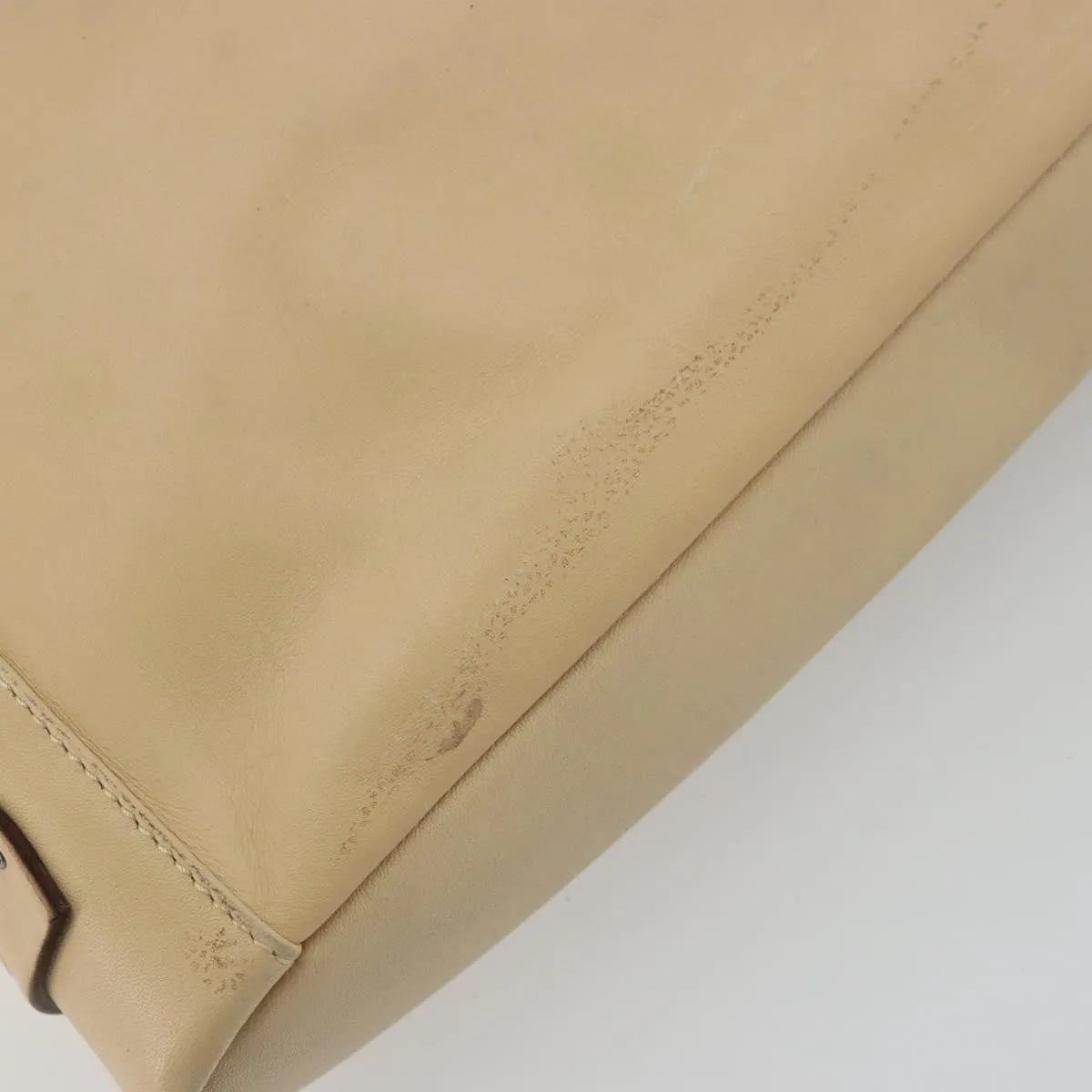 Gucci Vintage Flat Messenger Leather, Beige, Leather, Shoulder Bag