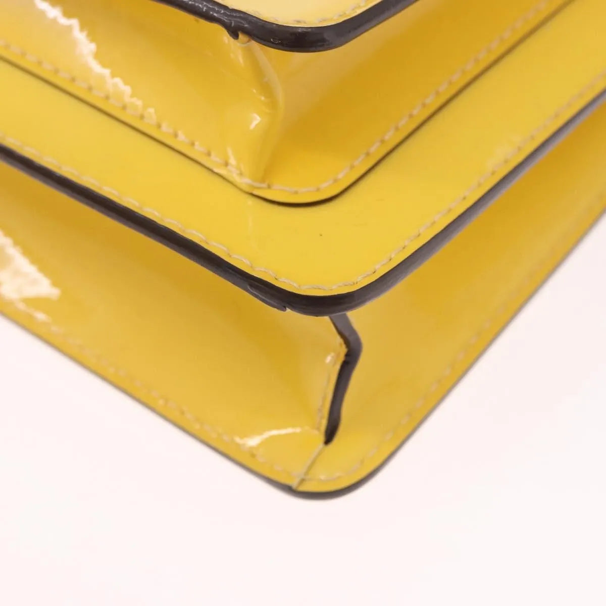 Louis Vuitton Monceau Vernis, Yellow, Patent Leather, Handbag