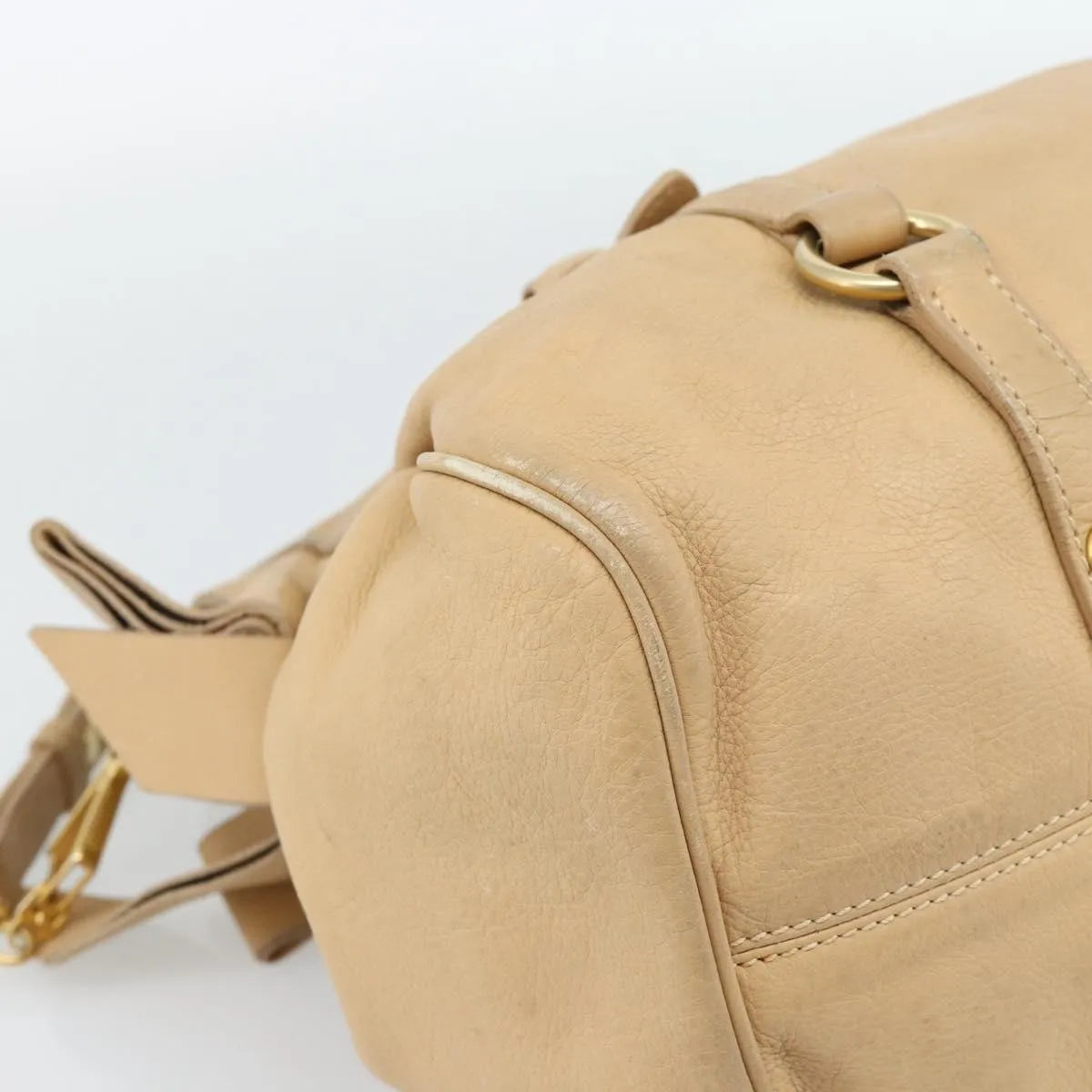 Miu Miu Convertible Satchel Leather, Beige, Leather, Handbag