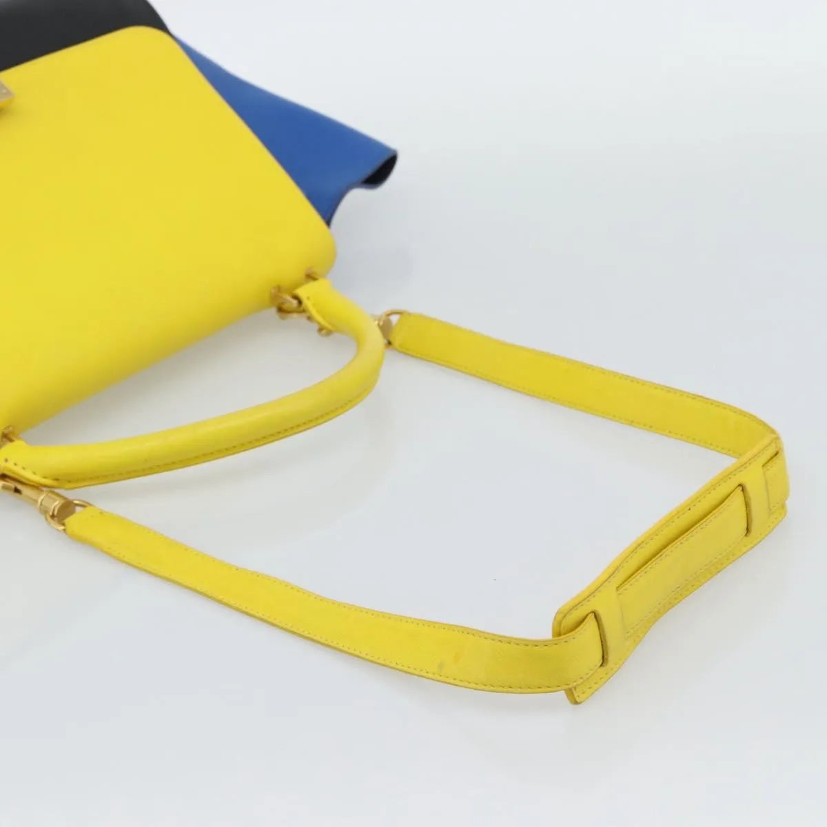 Celine Tricolor Trapeze Leather, Multicolour, Leather, Handbag