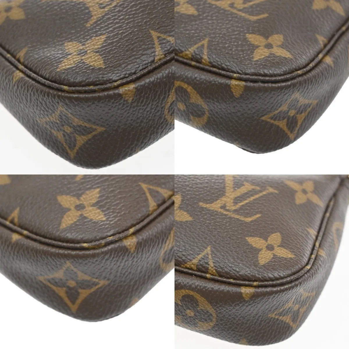 Louis Vuitton Mini pochette accessoires Canvas, Brown, Leather, Clutch