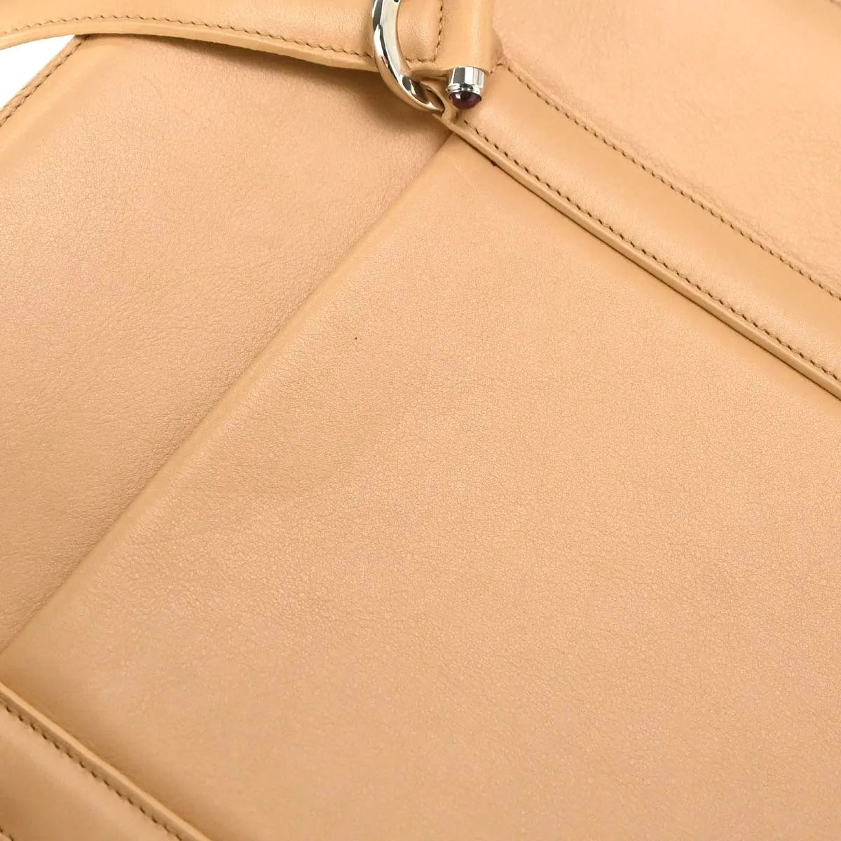 Cartier Cabochon Leather, Beige, Leather, Handbag