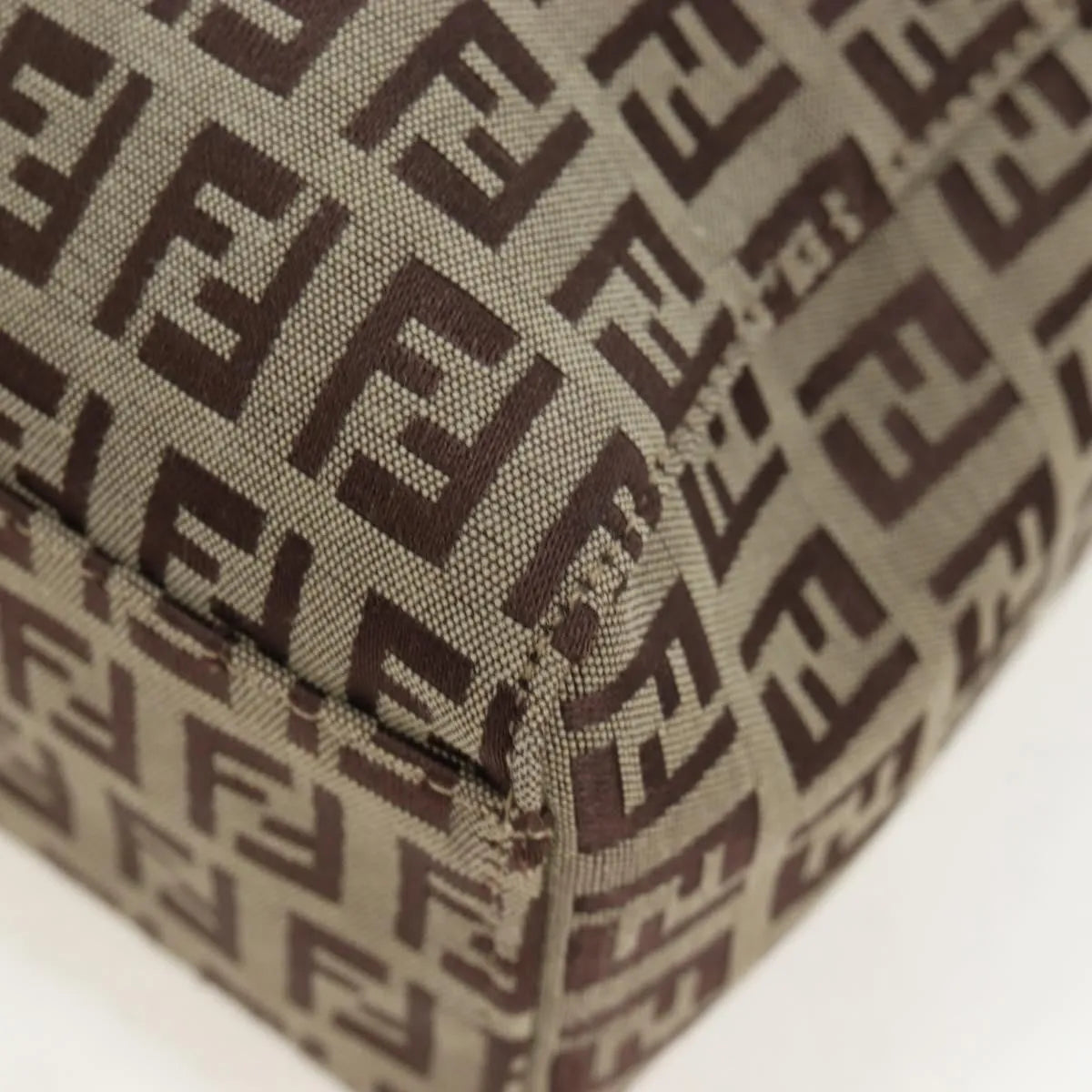 Fendi Vintage Shopping Tote Zucchino Canvas, Beige, Canvas, Shoulder Bag