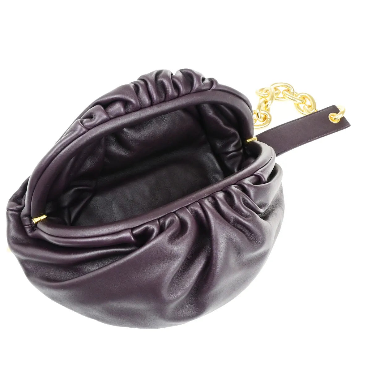 Bottega Veneta The Chain Leather, Burgundy, Leather, Bag